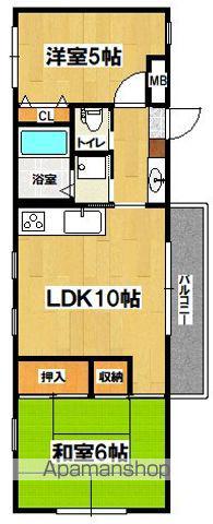 南海電鉄高野線 北野田駅 徒歩9分 3階建 築31年(2LDK/2階)の間取り写真