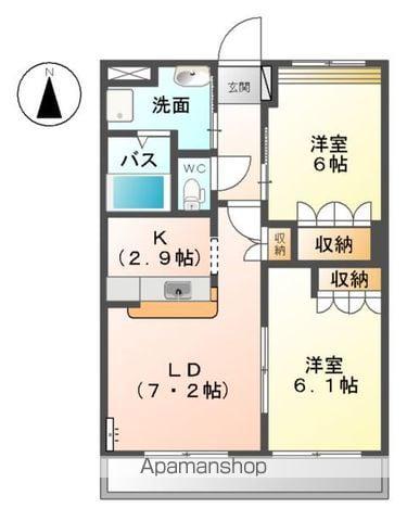 GREEN FOREST Ⅱ(2LDK/3階)の間取り写真