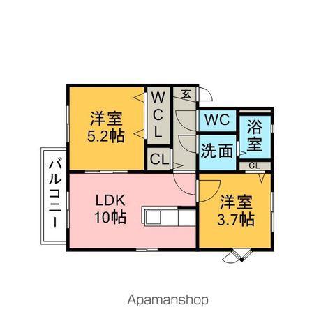 サニーハウス(2LDK/2階)の間取り写真