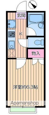 プルーデンス堀切C(1K/1階)の間取り写真