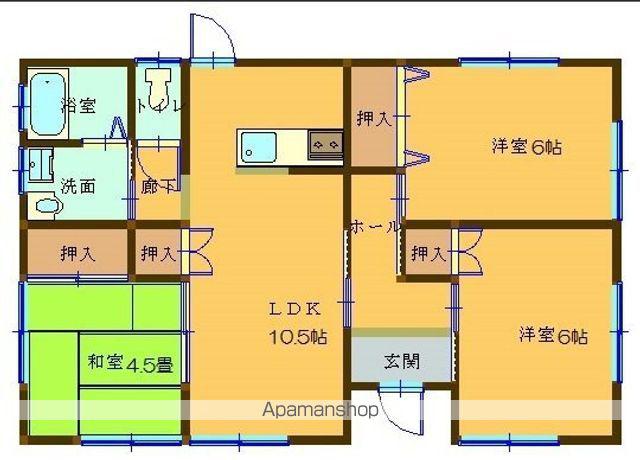 日豊本線 三股駅 バス乗車時間:5分 植木バス停で下車 徒歩16分 1階建 築24年(3LDK)の間取り写真