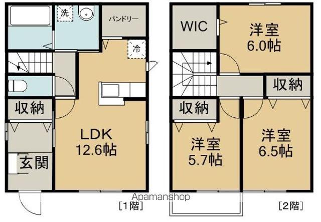 東武鉄道東上線 北坂戸駅 徒歩3分 2階建 築11年(3LDK)の間取り写真