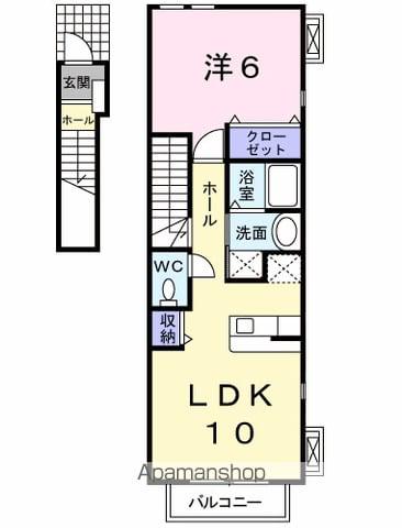 アヴニールⅠ(1LDK/2階)の間取り写真