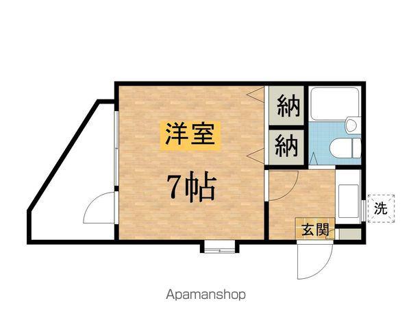 フラット桜ヶ丘(1K/1階)の間取り写真