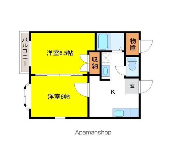 センチュリーハウス津志田A(2K/1階)の間取り写真