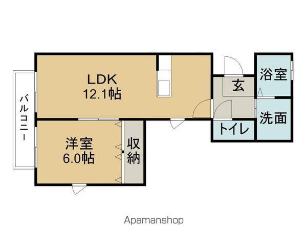 ヴィラロワール(1LDK/1階)の間取り写真