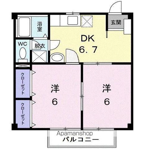 ニューシティMIKI(2DK/2階)の間取り写真