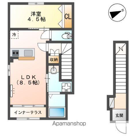 BON LYON (1LDK/2階)の間取り写真