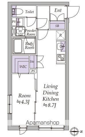 アトリオフラッツ日暮里(1LDK/2階)の間取り写真