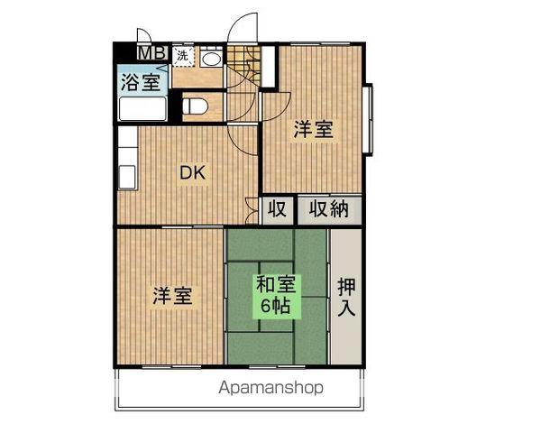 サンユーミーⅡ(3DK/1階)の間取り写真