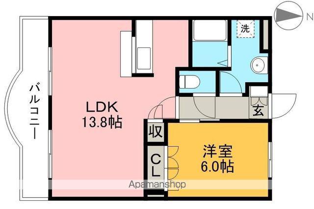 ディアベルジュ 2(1LDK/1階)の間取り写真