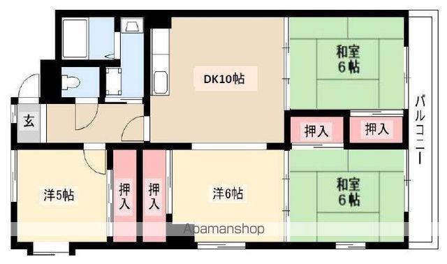 マンション長谷川(4LDK/3階)の間取り写真