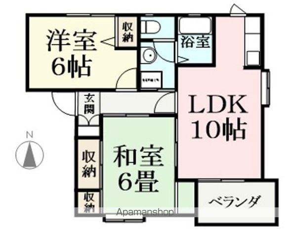 シェルブール(2LDK/1階)の間取り写真