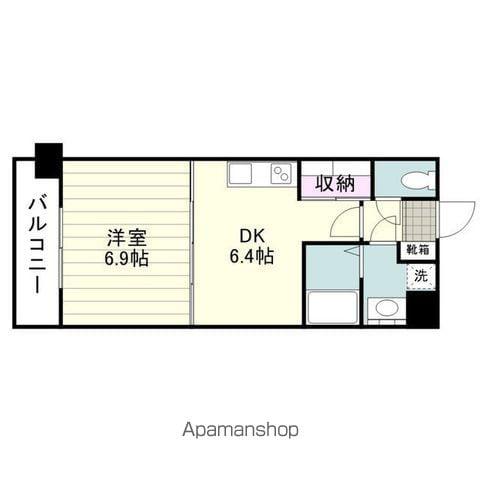 RJR上荒田(1DK/5階)の間取り写真