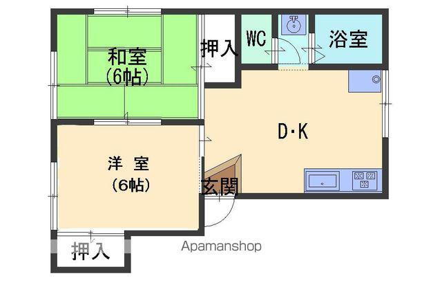 エフワンハイツ(2DK/2階)の間取り写真