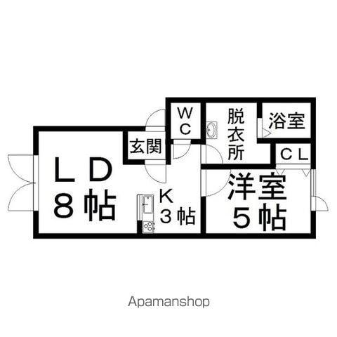 プレンティーA(1LDK/2階)の間取り写真