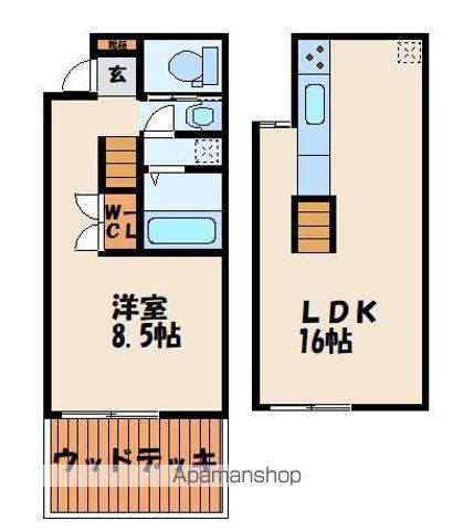 ヒルトップ11(1LDK/1階)の間取り写真
