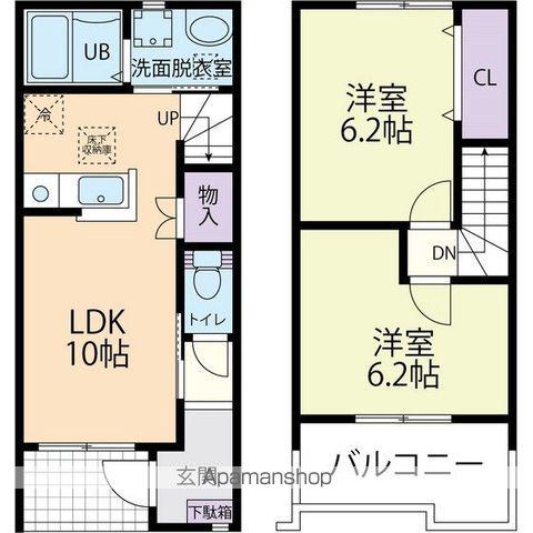FORTUNA(2LDK/2階)の間取り写真