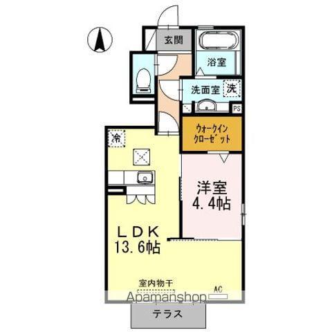 アイニティー(1LDK/1階)の間取り写真