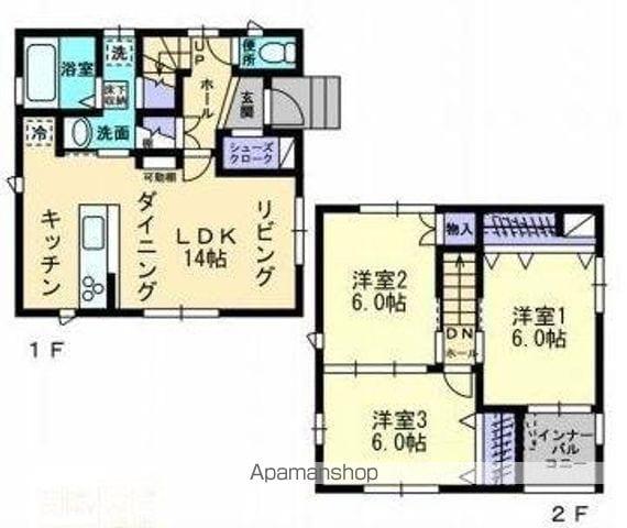 高徳線 木太町駅 徒歩8分 2階建 築15年(3LDK)の間取り写真