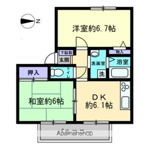 フォブール久保(2DK/2階)の間取り写真