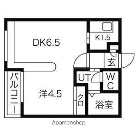 ダイアナ白石ヒルズ II(1DK/1階)の間取り写真