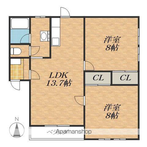 ラッキー・ストーリッジⅡ(2LDK/1階)の間取り写真