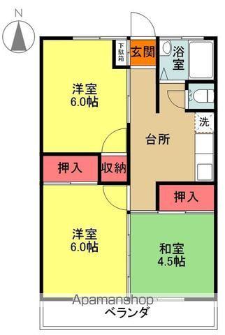 久之浜マンション(3K/2階)の間取り写真