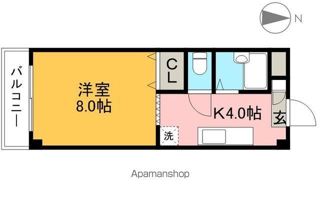 リバープール桟四Ⅱ(1K/2階)の間取り写真