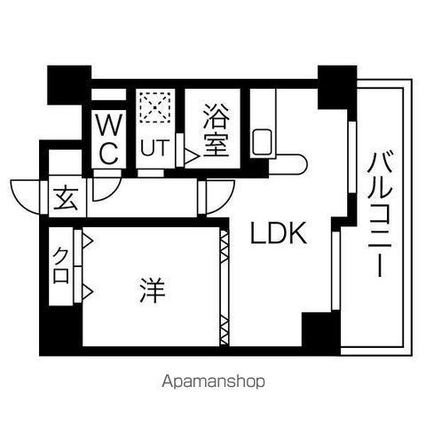 リラハイツ南2条(ワンルーム/1階)の間取り写真