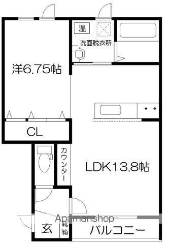 TETRAD(1LDK/2階)の間取り写真