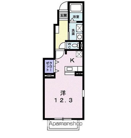 ラッフィナート(1K/1階)の間取り写真