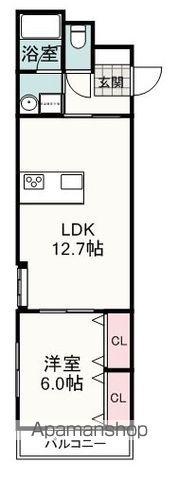 ルシェル東静岡(1LDK/1階)の間取り写真