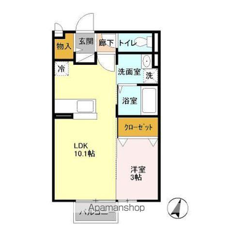 イル・セレーノ(1LDK/2階)の間取り写真