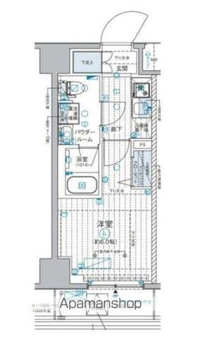 GENOVIA西横浜(1K/3階)の間取り写真