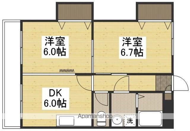 ベルカント辰巳(2DK/3階)の間取り写真