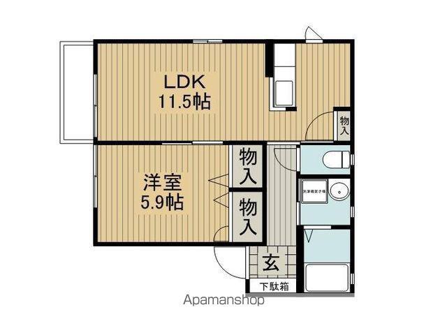 サニーコートAB棟(1LDK/2階)の間取り写真