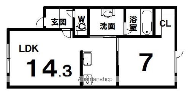 キラリB(1LDK/2階)の間取り写真