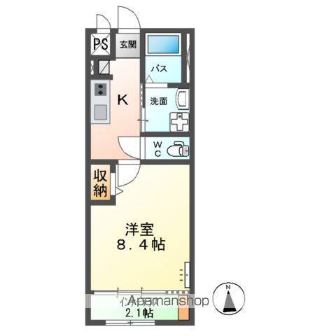 アルモニーコンフォール(1K/1階)の間取り写真