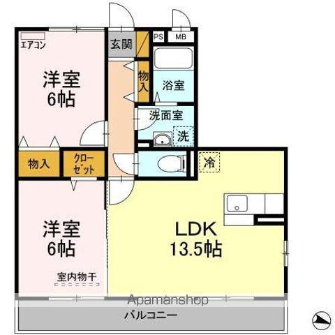 ハイツYH Ⅲ(2LDK/3階)の間取り写真