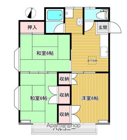 メゾンクック(3K/2階)の間取り写真