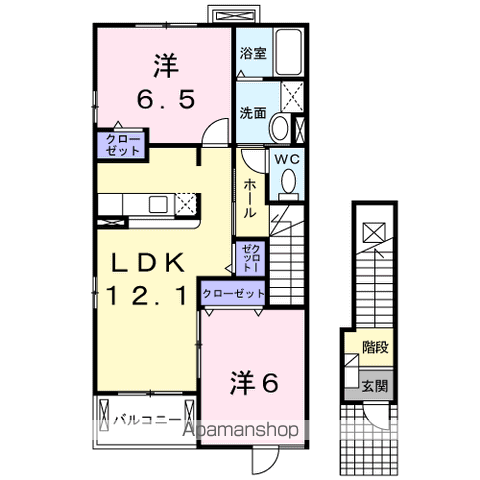 SAKURA STREET Ⅱ(2LDK/2階)の間取り写真