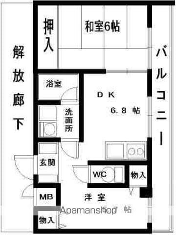 グランエクセル高師浜(2DK/1階)の間取り写真