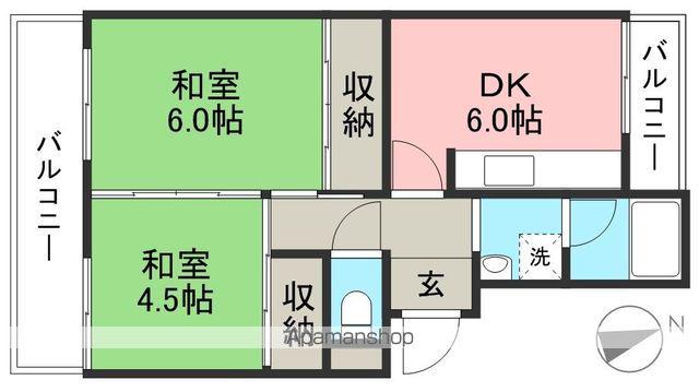市川マンションⅠ(2DK/1階)の間取り写真