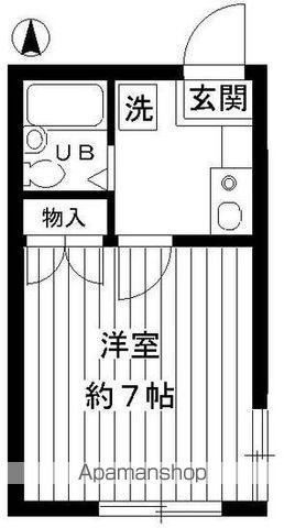 フラワーハウス(1K/2階)の間取り写真