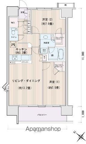 エスティメゾン豊洲レジデンスA棟(2LDK/10階)の間取り写真