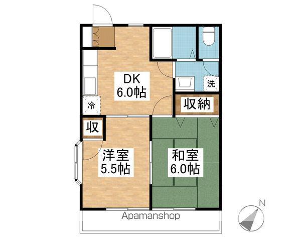 ハイラージ(2DK/2階)の間取り写真