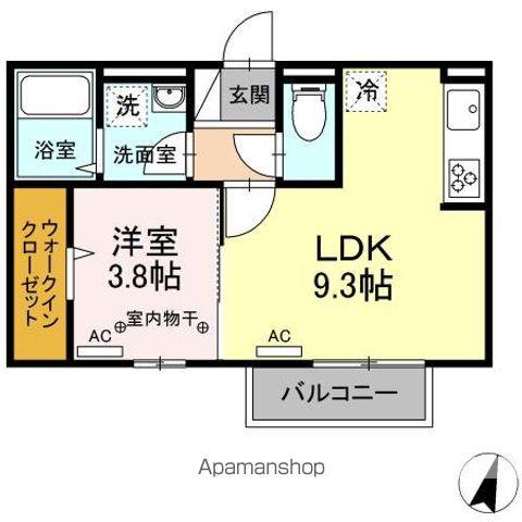 パークサイド大森(1LDK/2階)の間取り写真