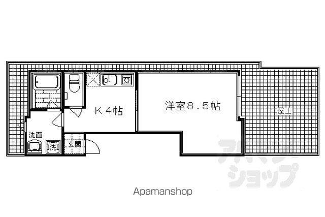 PRIME COURT二条城南(1K/4階)の間取り写真