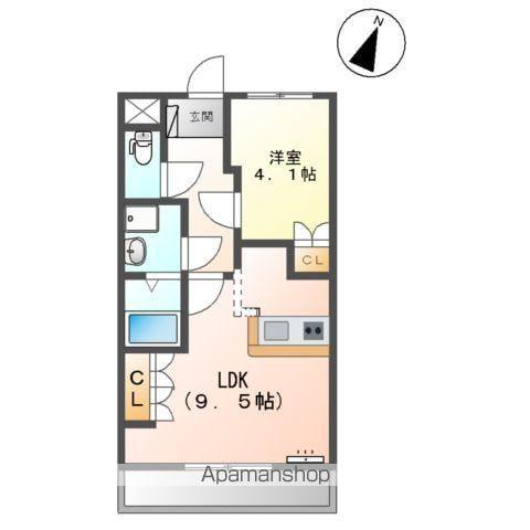 わかくさハイツ西可児(1LDK/1階)の間取り写真